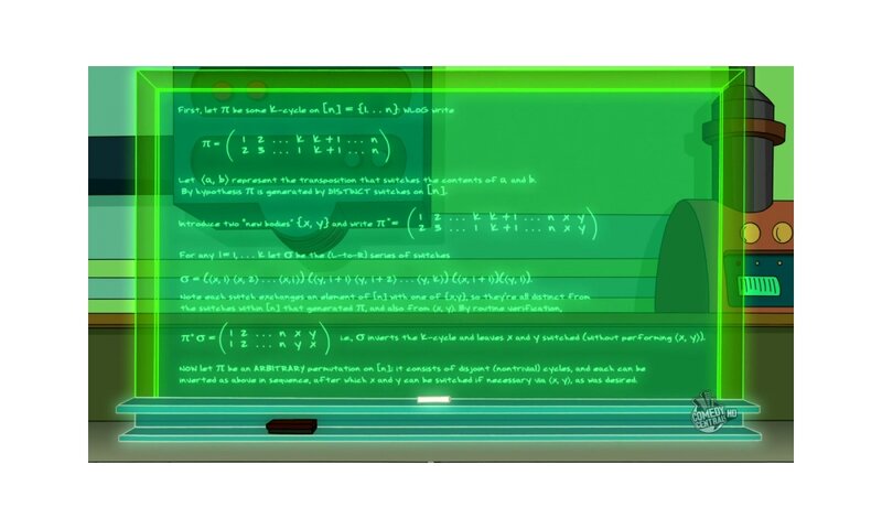 mathematical proof on screen