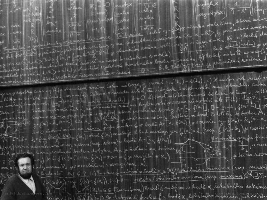 Mathematician at a chalkboard