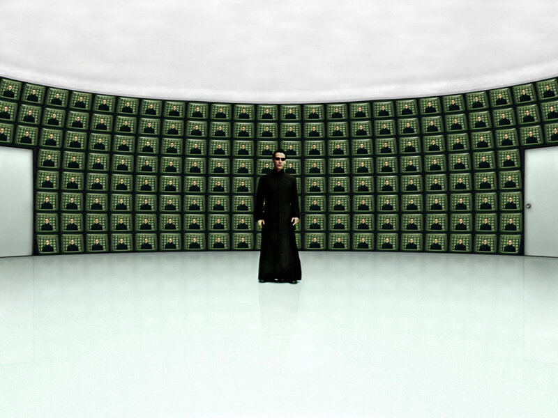 Matrix character in control room