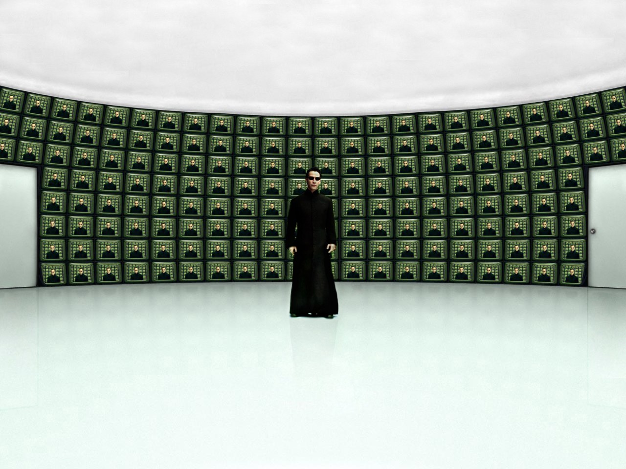 Matrix character in control room