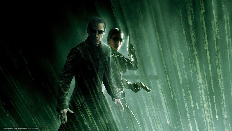 Matrix characters in green code