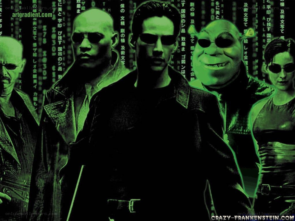 Matrix characters with Shrek