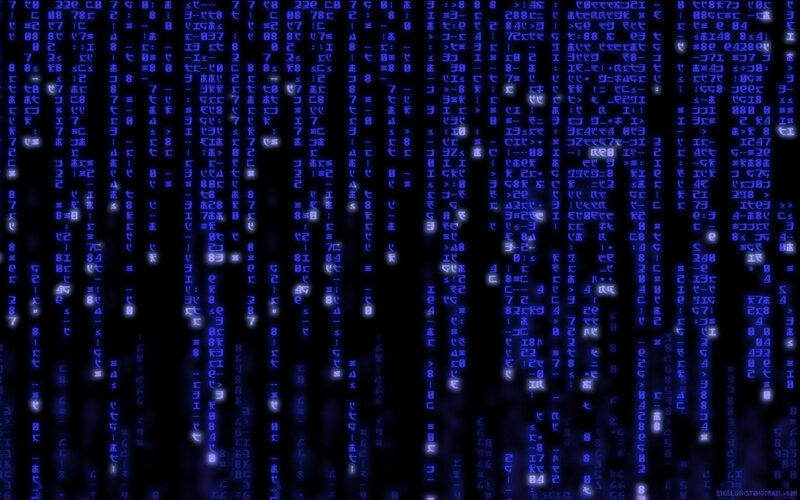Matrix Code Rain — Black, Technological, Abstract, Digital Text