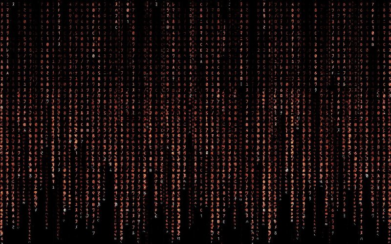 Matrix Code Rain — Black, Technological, Digital Art