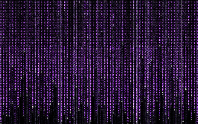 Matrix Code Rain — Black, Technological