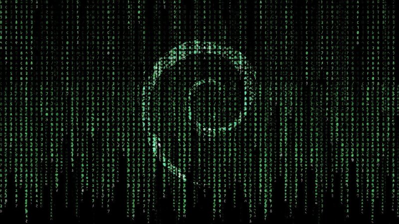 Matrix Code Rain — Black