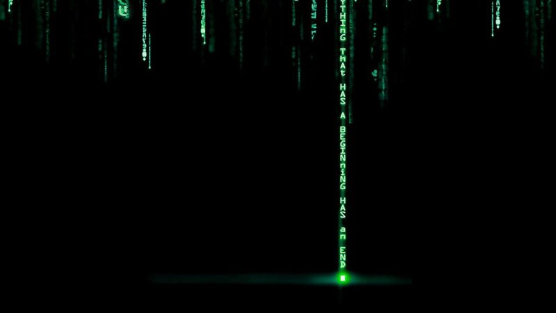 Matrix code rain scene