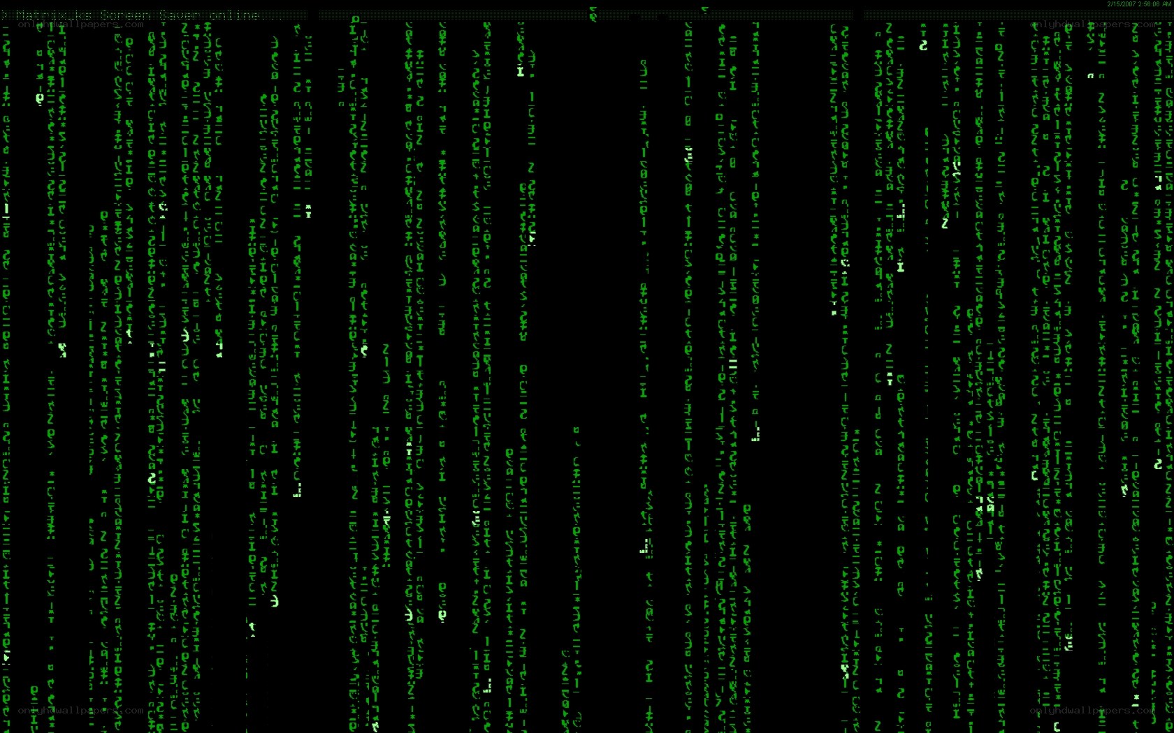 Matrix code rain screen saver