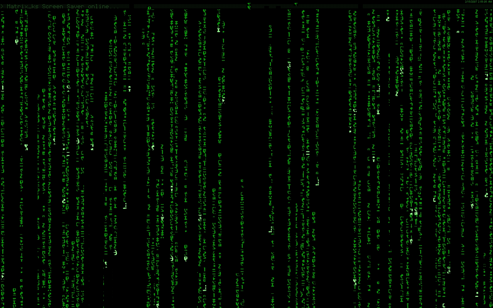 Matrix code rain screen saver