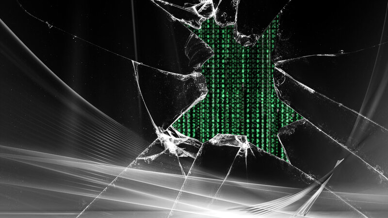 Matrix code through cracked glass