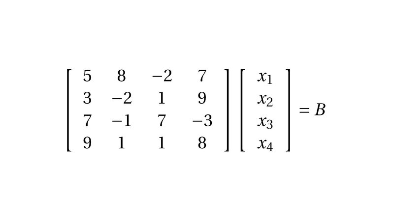 matrix equation with variables