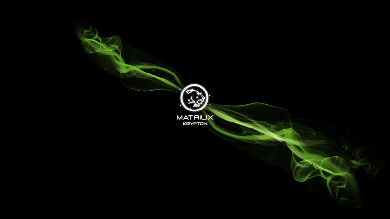 Matrix Krypton logo with green smoke