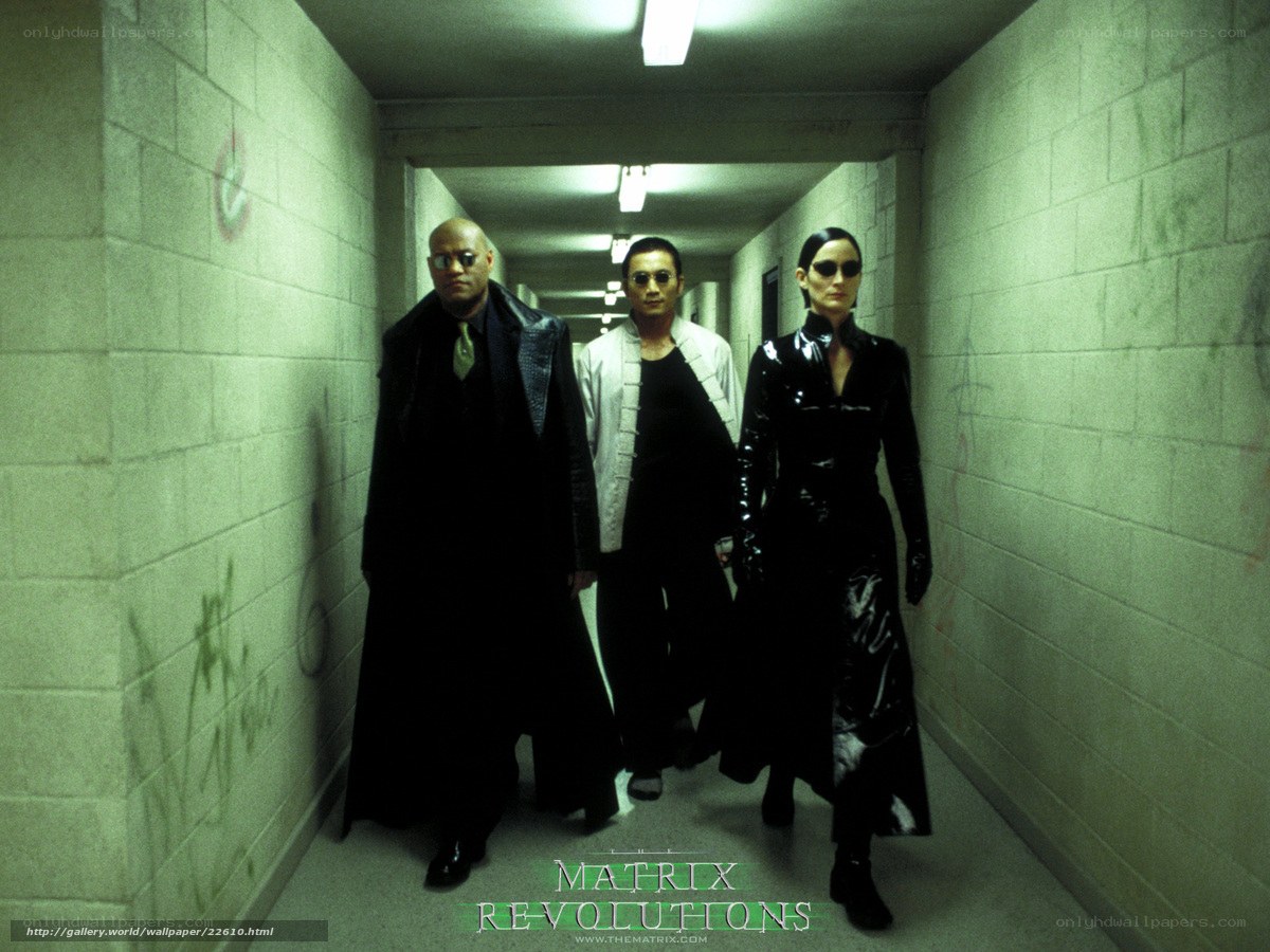 Matrix Revolutions characters in hallway