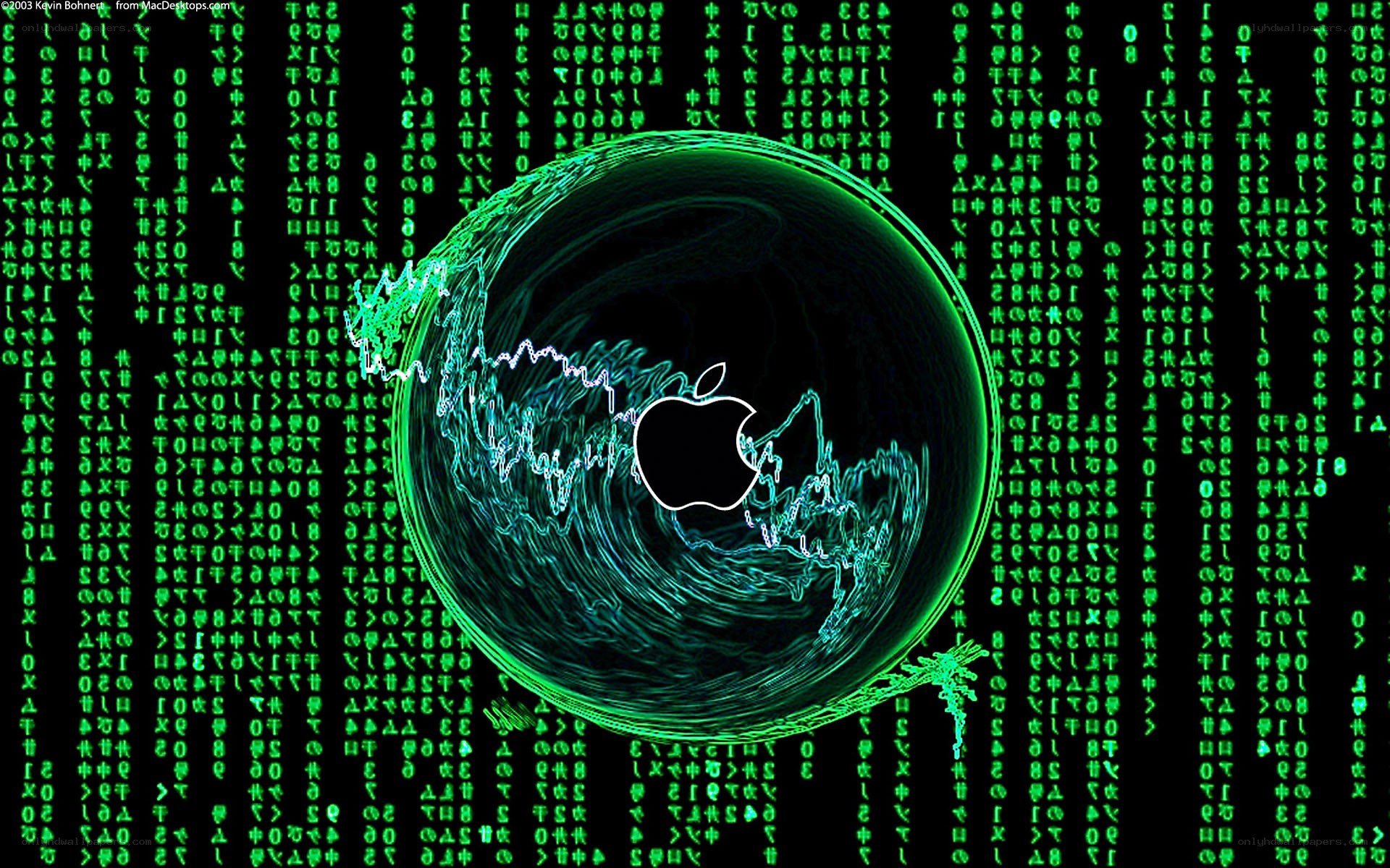 Matrix-style Apple logo