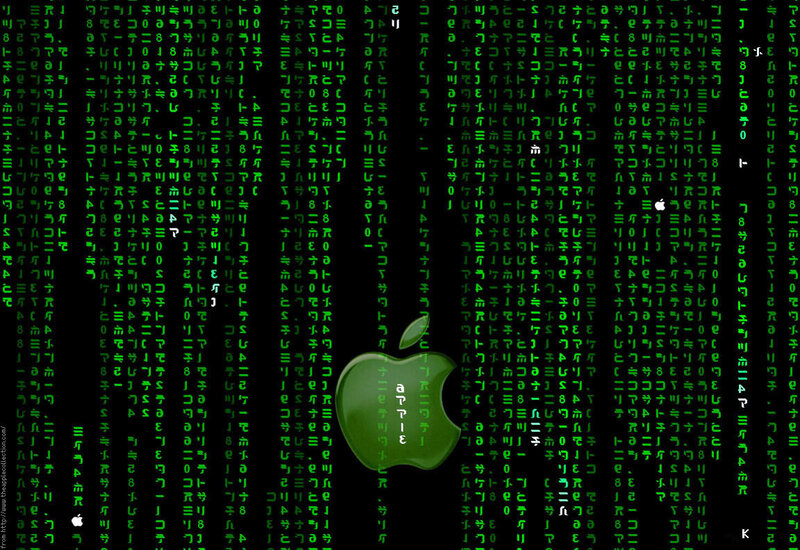 Matrix-style Apple logo