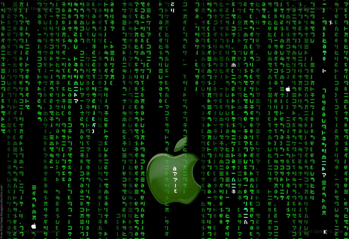 Matrix-style Apple logo
