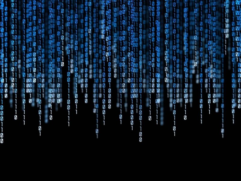 Matrix-style binary code rain