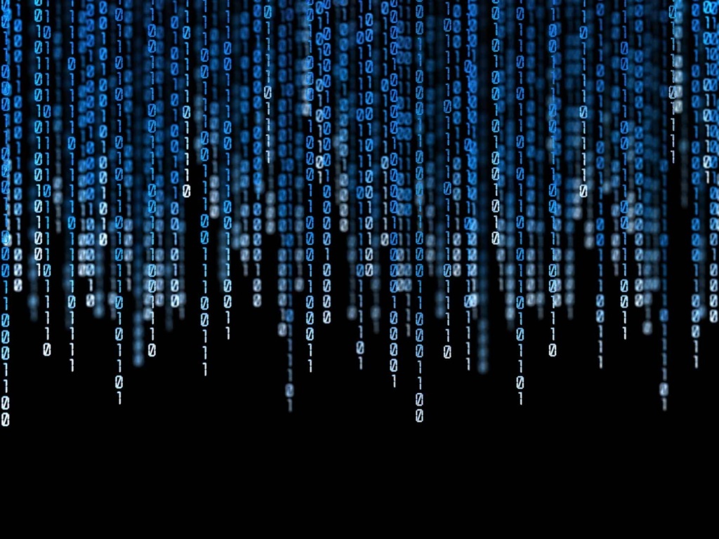 Matrix-style binary code rain