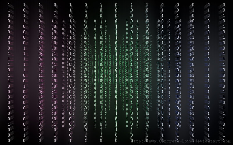 Matrix-style binary code rain