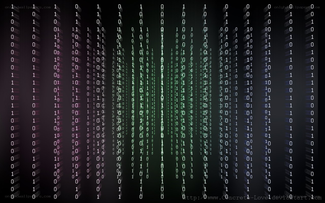 Matrix-style binary code rain