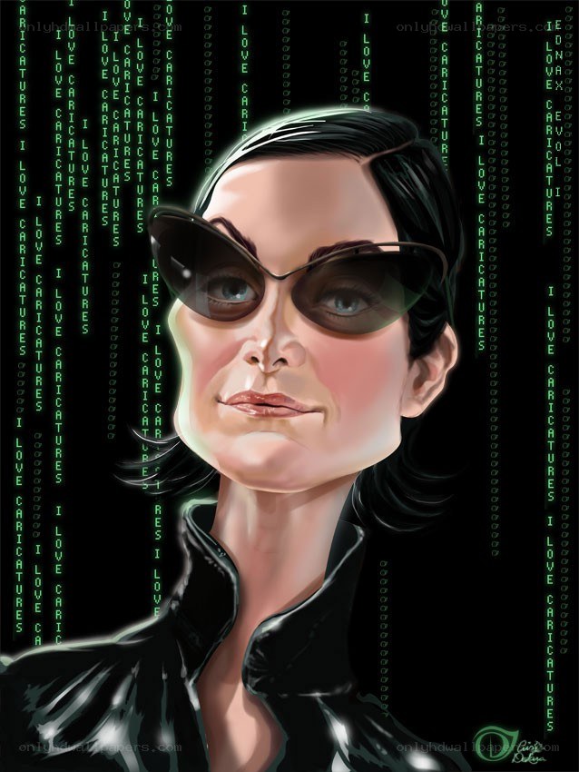 Matrix-style caricature portrait