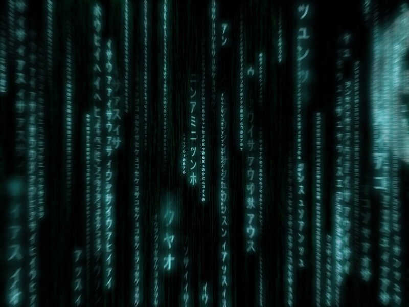 Matrix-style Code Rain — Black