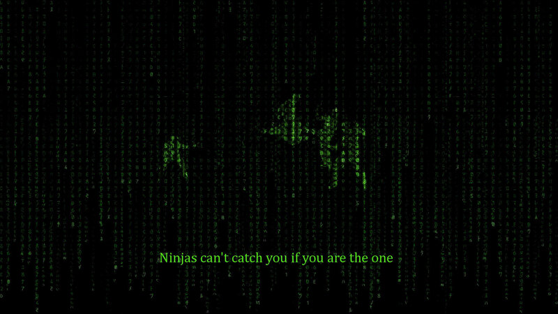 Matrix-style code with quote