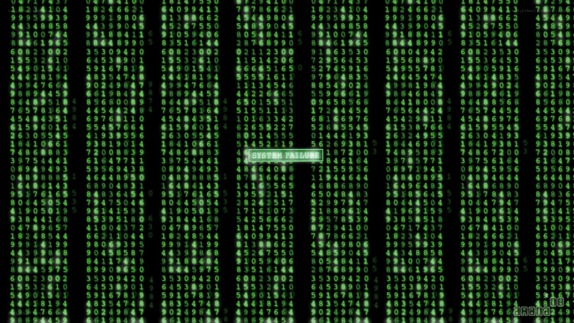 Matrix-style code with system failure