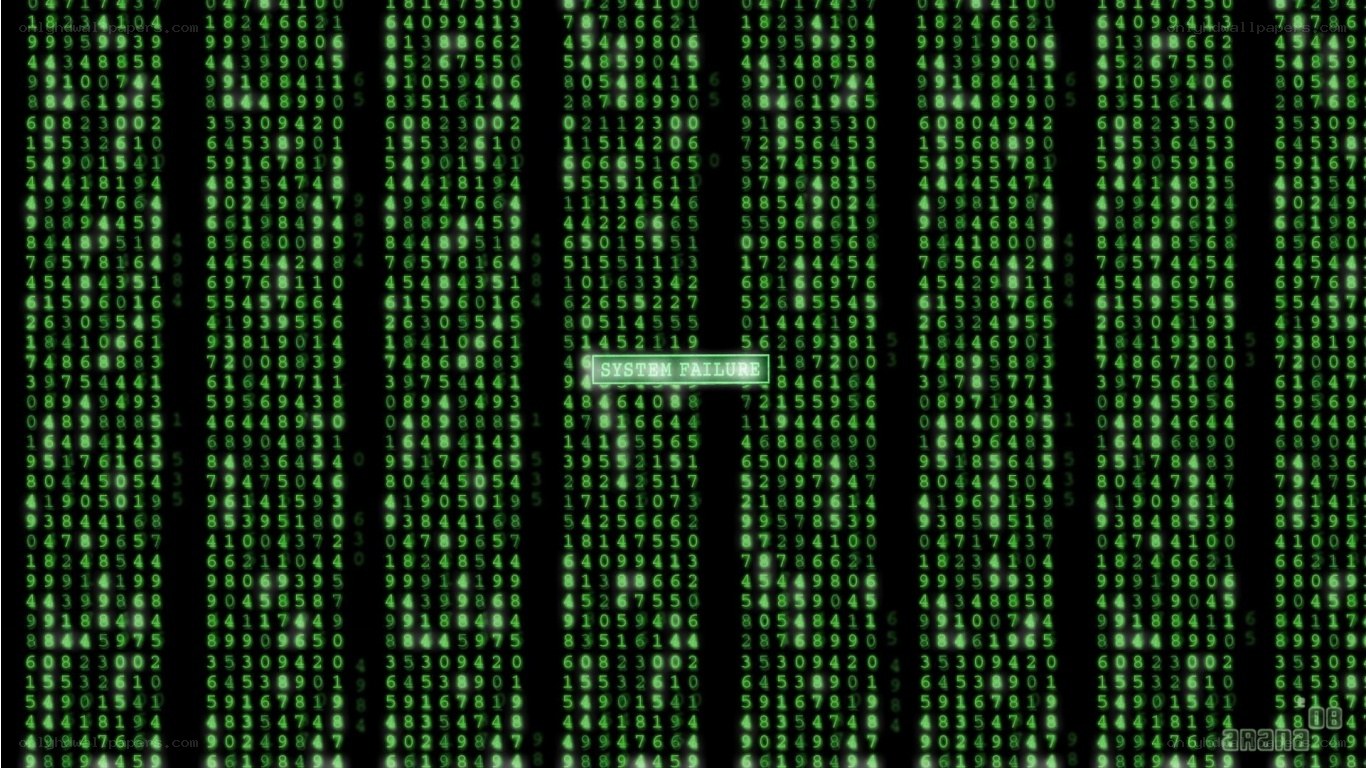 Matrix-style code with system failure