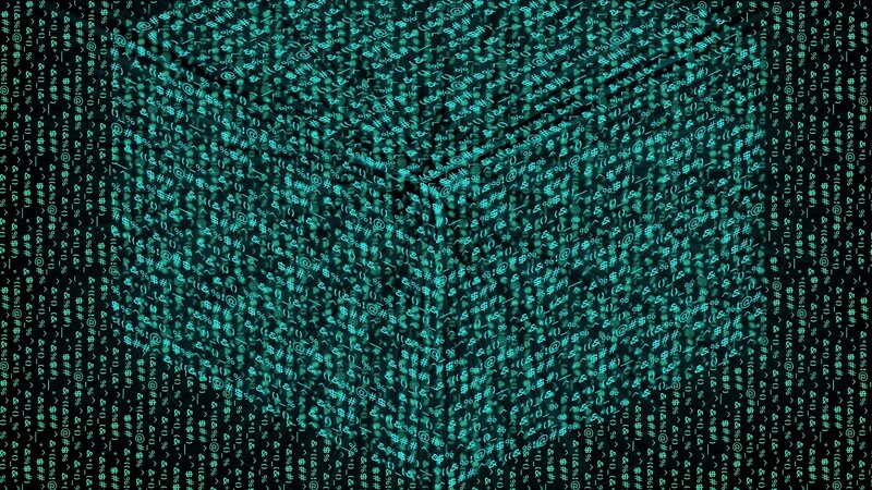 Matrix-style digital code cube