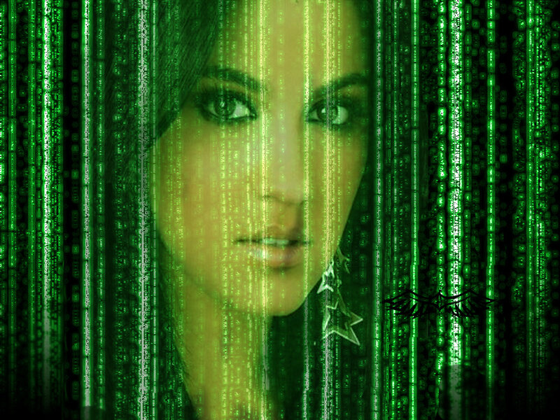 Matrix-style digital face