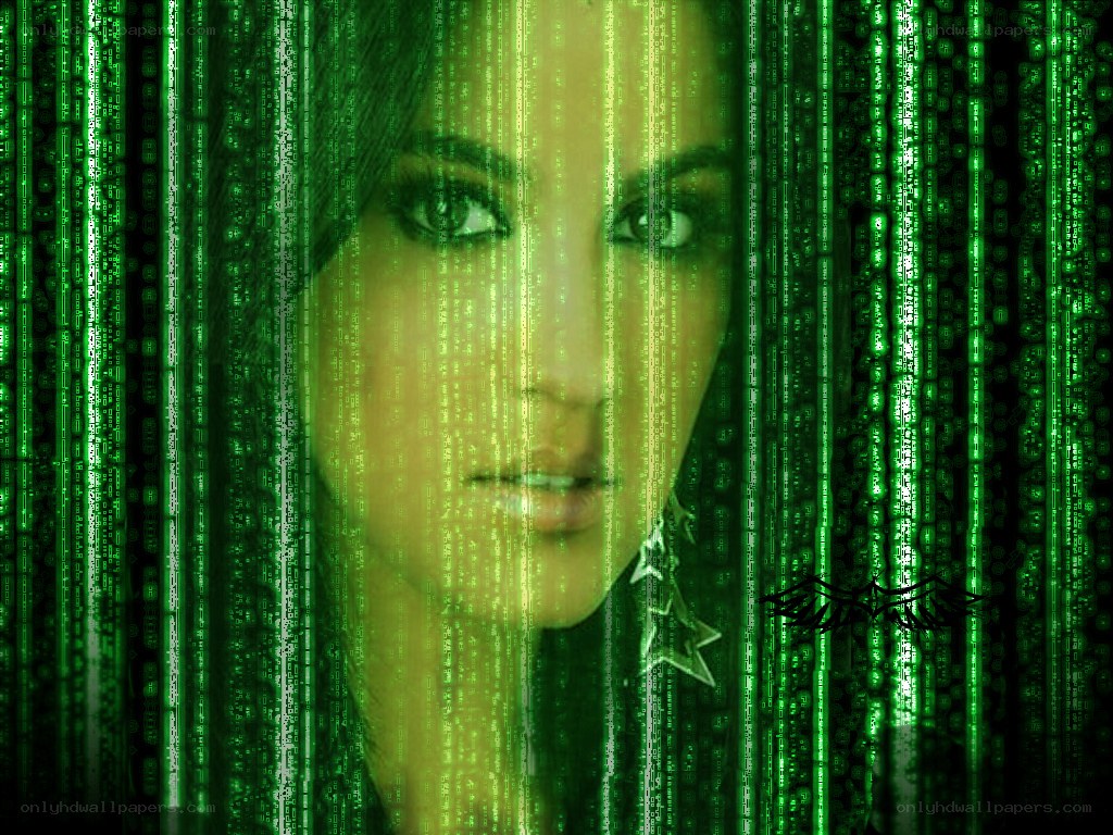 Matrix-style digital face