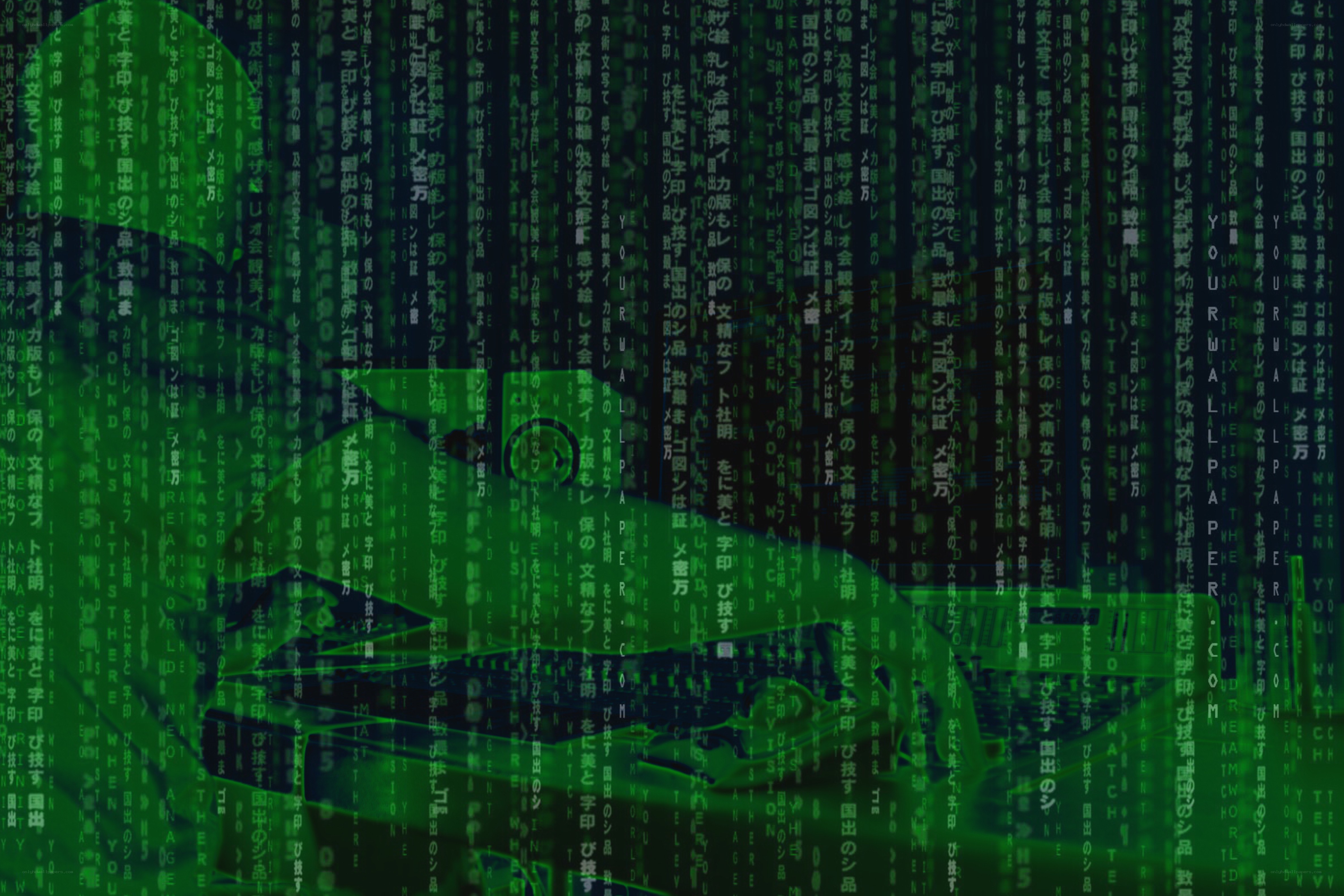 Matrix-style digital rain