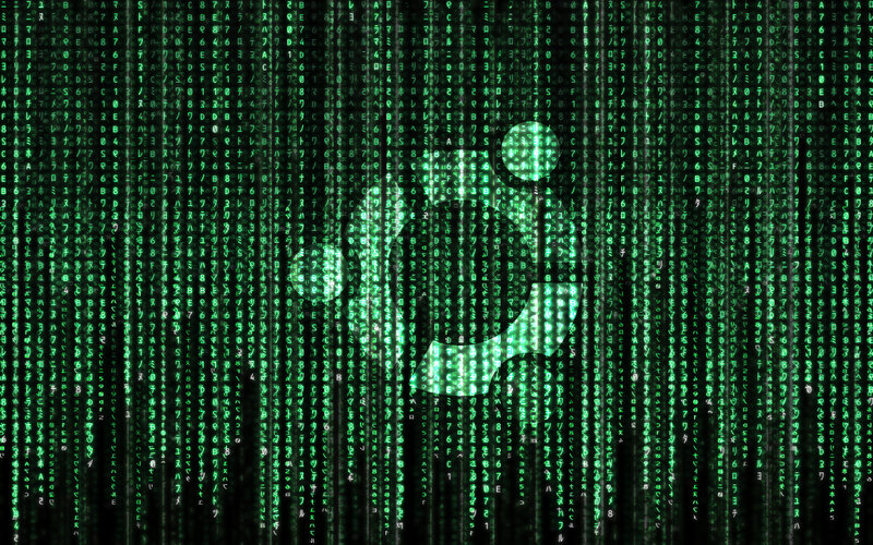 Matrix-style digital rain with phone icon