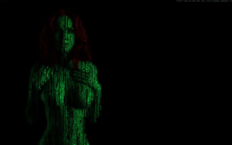 Matrix-style digital woman