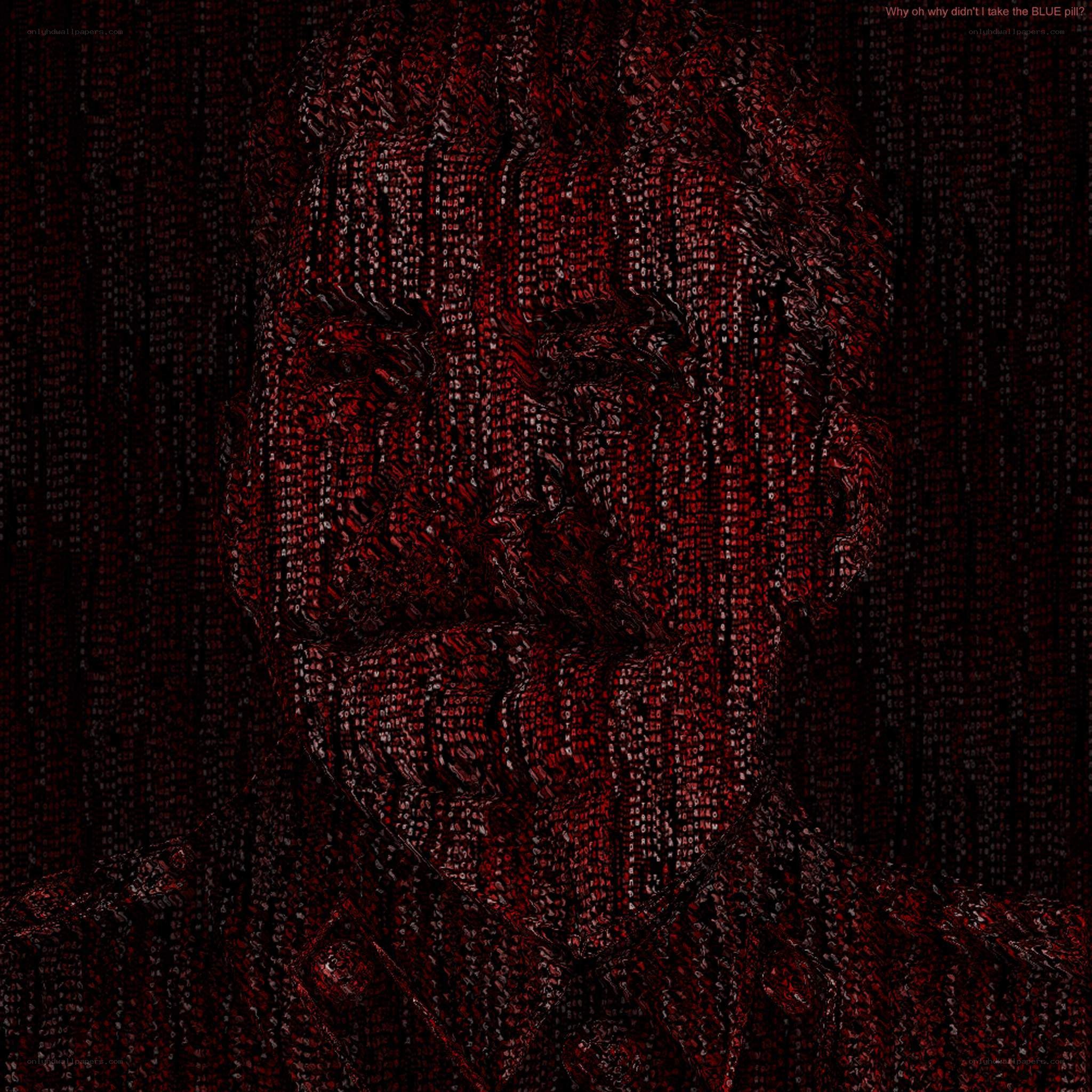 Matrix-style portrait with text