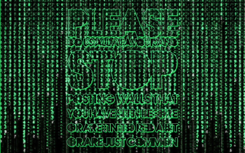Matrix-style text warning