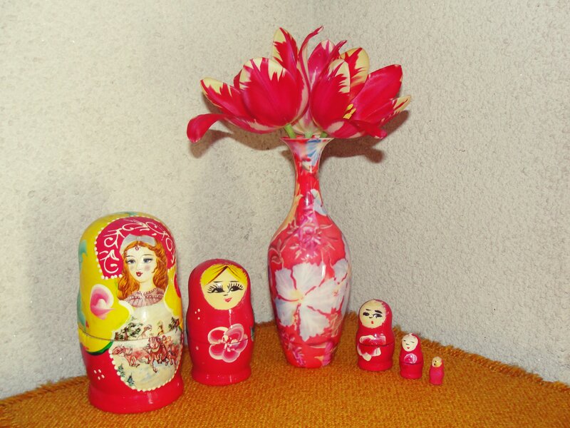 Matryoshka Dolls and Vase