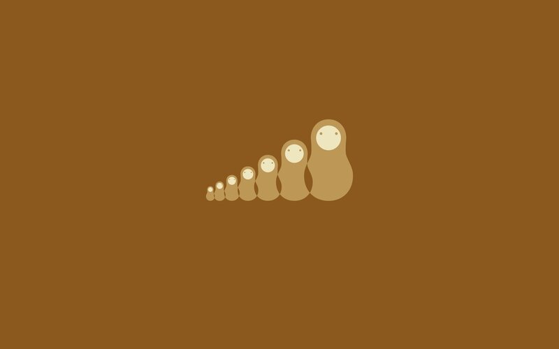 Matryoshka Dolls — Brown, Calm
