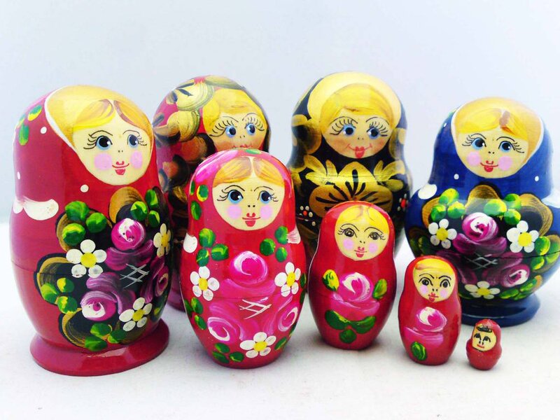 Matryoshka Dolls — Red, Colorful, Photograph