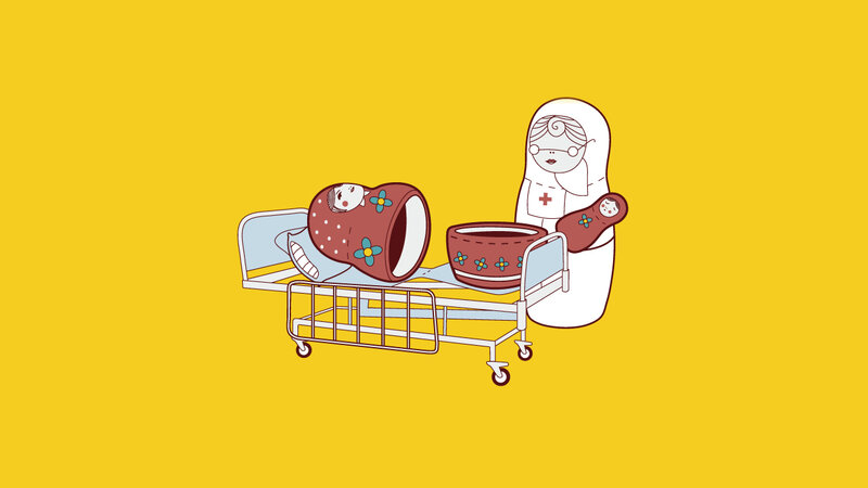 Matryoshka nurse with baby