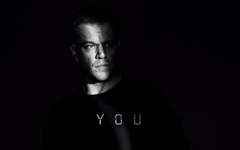 Matt Damon in dark portrait