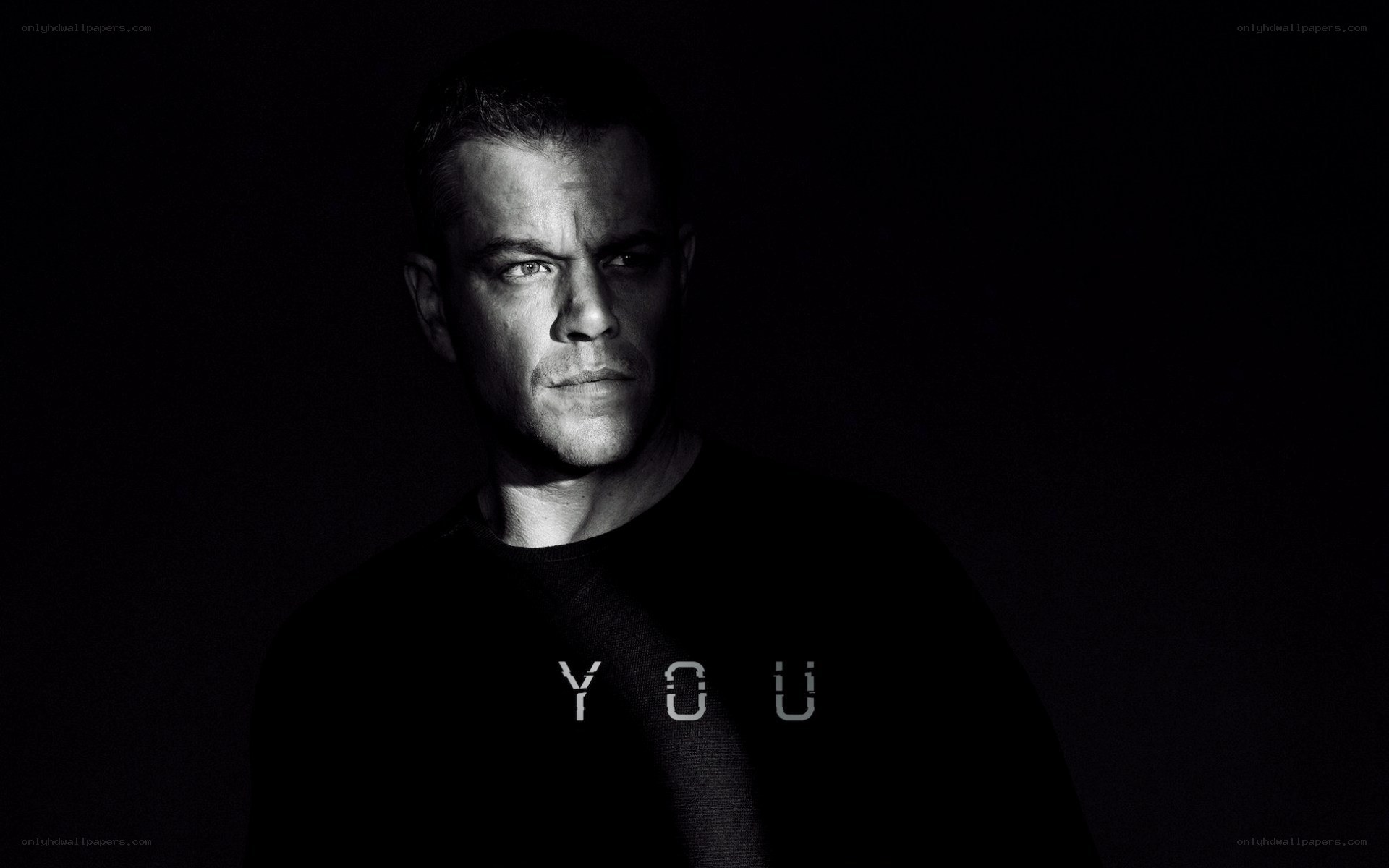 Matt Damon in dark portrait