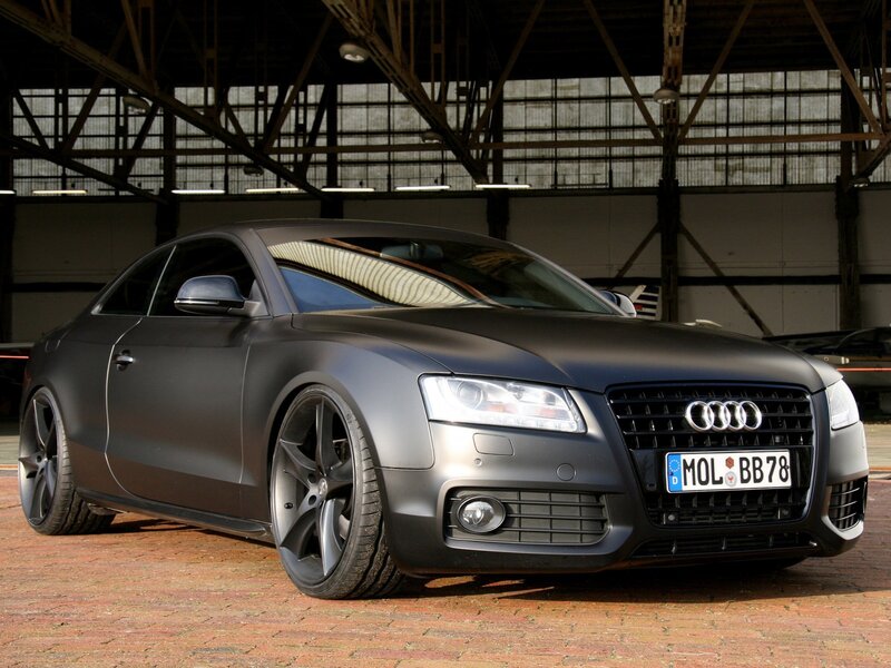 Matte black Audi coupe