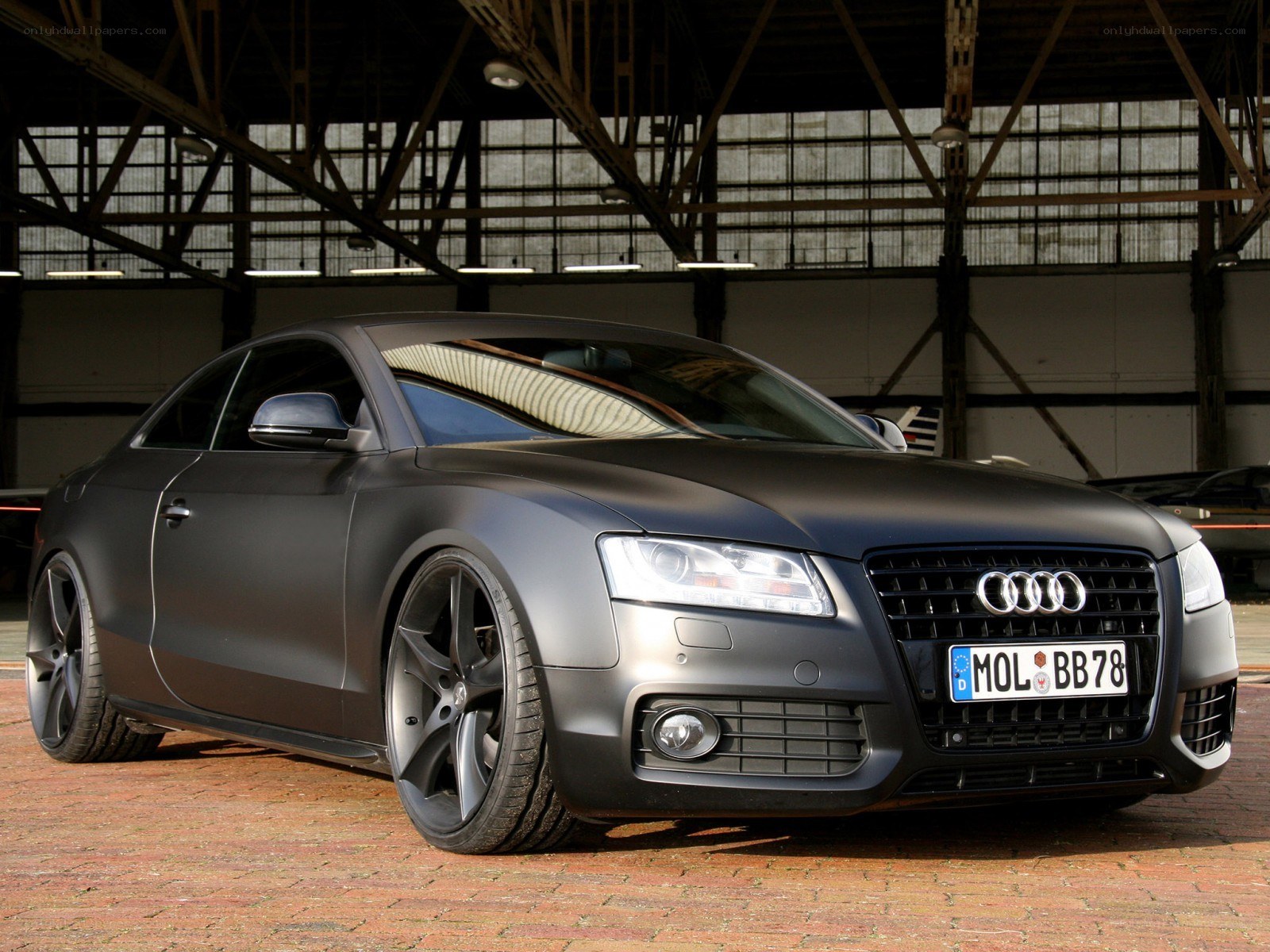 Matte black Audi coupe
