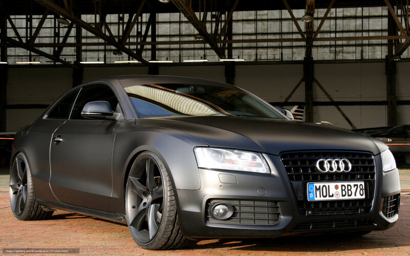 Matte black Audi coupe