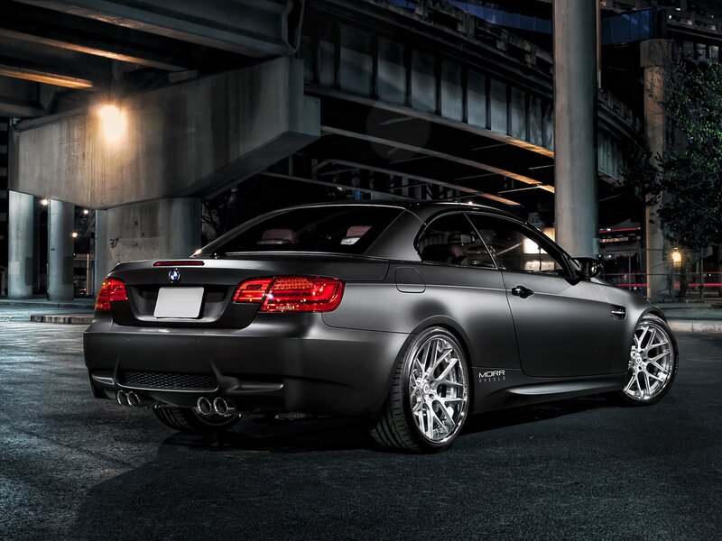 Matte black BMW convertible