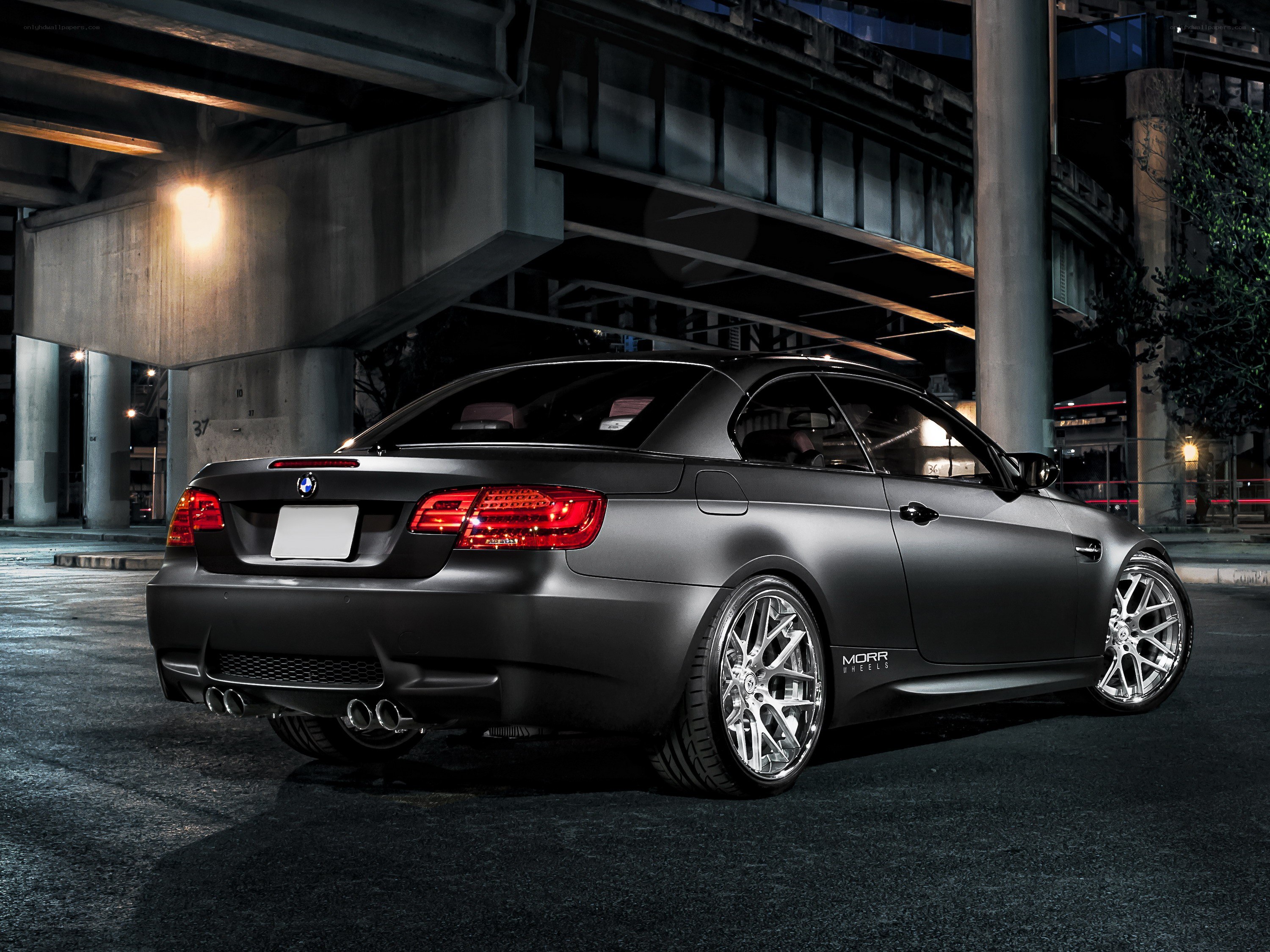 Matte black BMW convertible