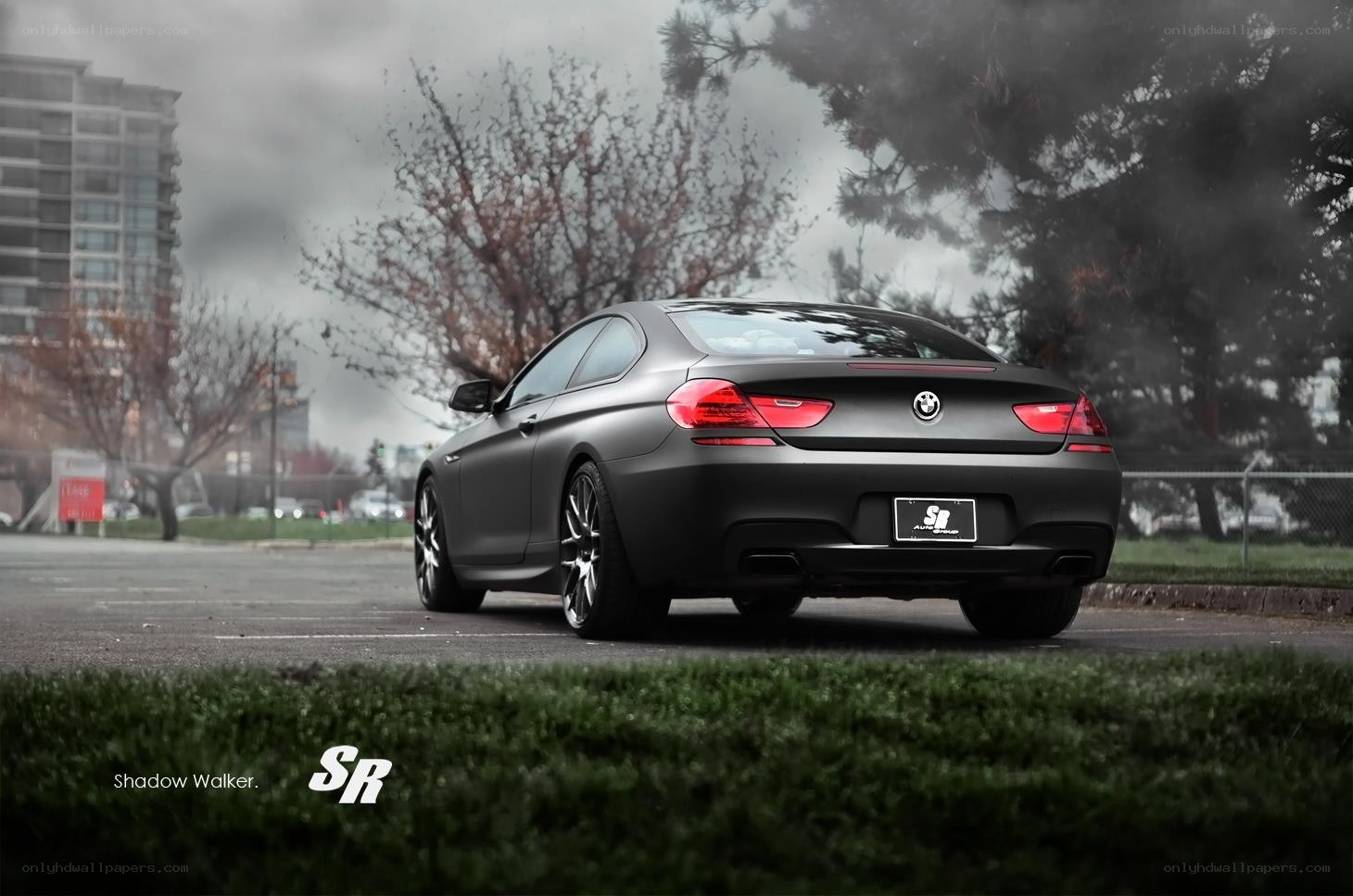 Matte black BMW coupe