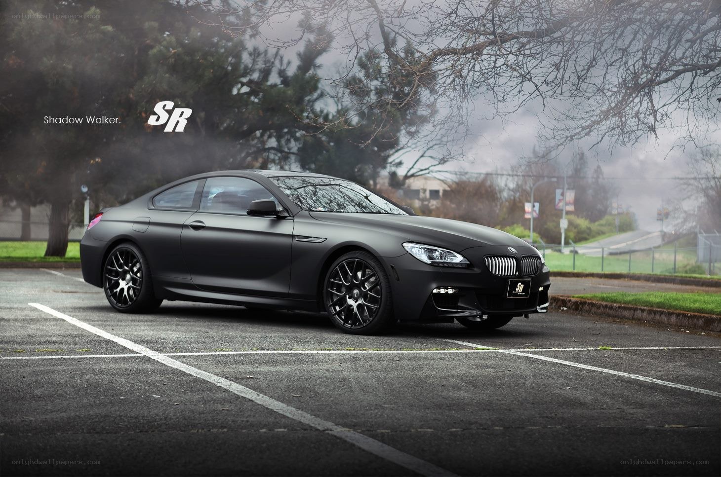 Matte black BMW coupe